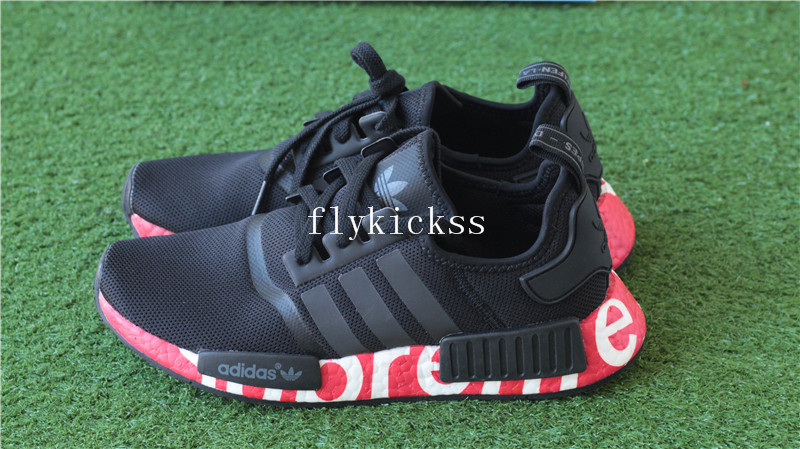 Supreme x Adidas NMD R1 Black Real Boost